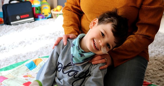 Young boy smiling