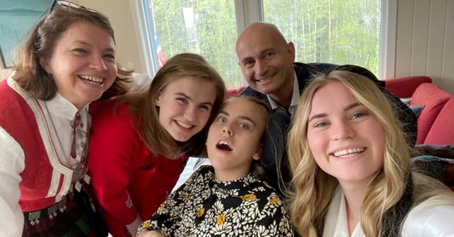 Sofie med sin familj