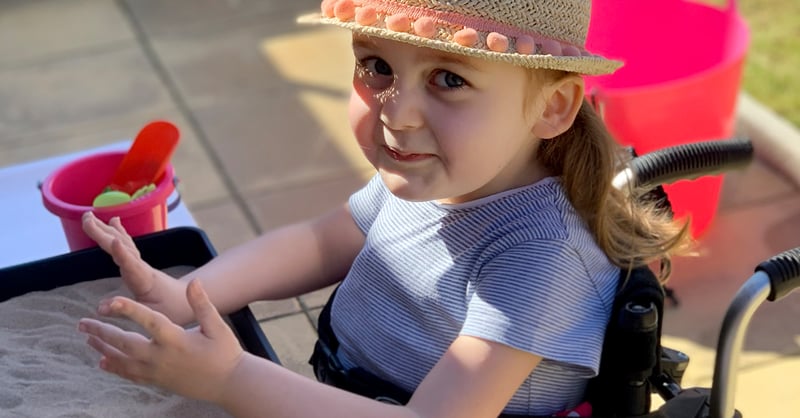 A close-up photo of a young girl named Sophia