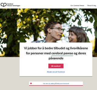 Forsiden til CP-foreningens nettside. Cerebral parese: Disse bloggerne og nettstedene bør du sjekke ut