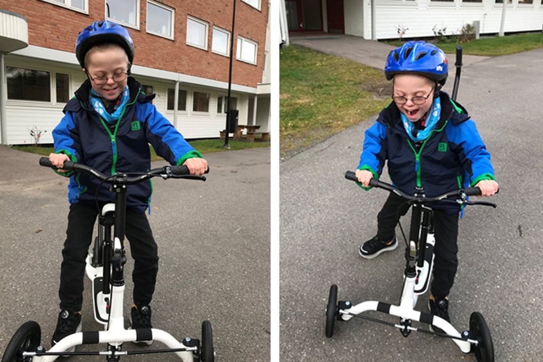 Jonas använder Krabat Runner utomhus.