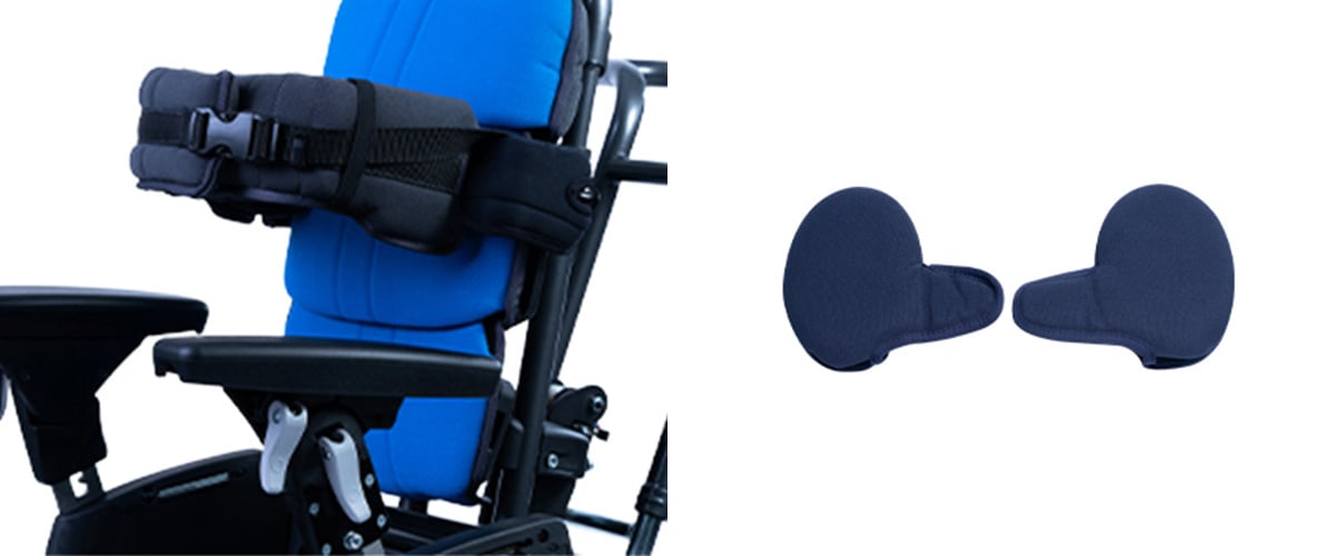 Omsluttende sidestøtte + albuestøtter